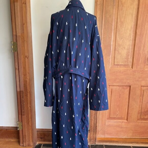 POLO RALPH LAUREN Men's All Over Polo Player Logo Robe Navy, Red, White L/XL - Picture 7 of 16